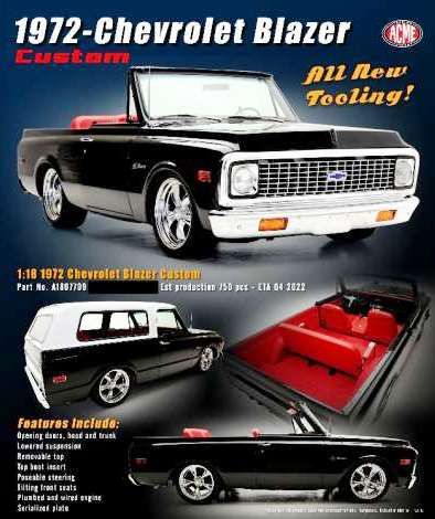 Chevrolet Blazer 2WD Custom 1972 1:18 Acme Diecast