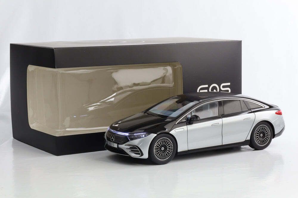 Mercedes-Benz EQS V297 with Light black/silver 1:18 NZG