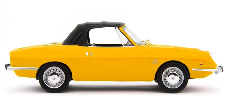 Fiat 850 Sport Spider 1968 yellow 1:18 Laudoracing Model 