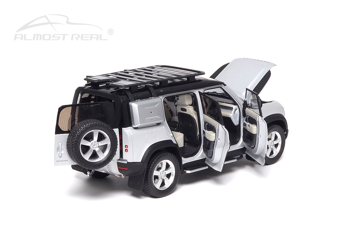 Land Rover New Defender 110 with Roof Pack 2020 silver 1:18 Almost Real
