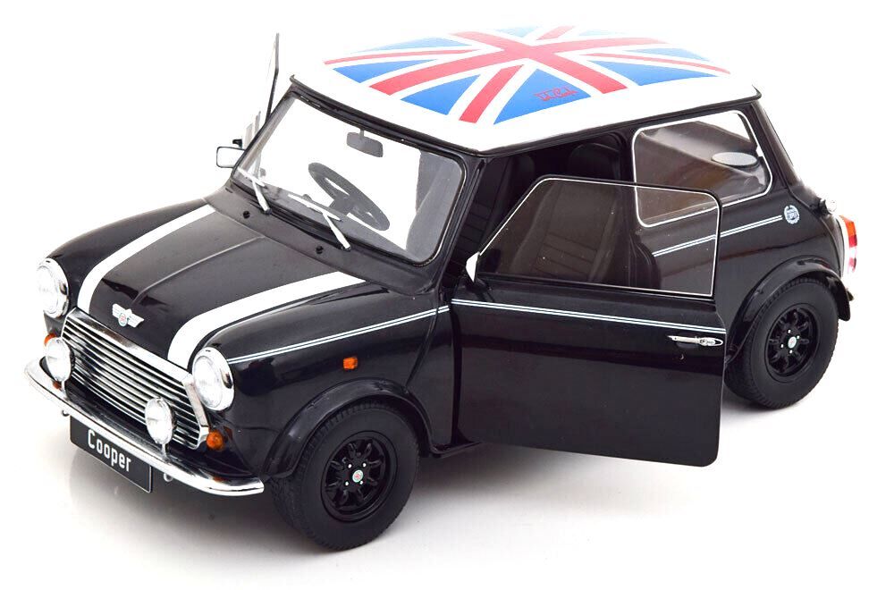 Mini Cooper RHD 1992 with Union Jack black/white 1:12 KK Scale