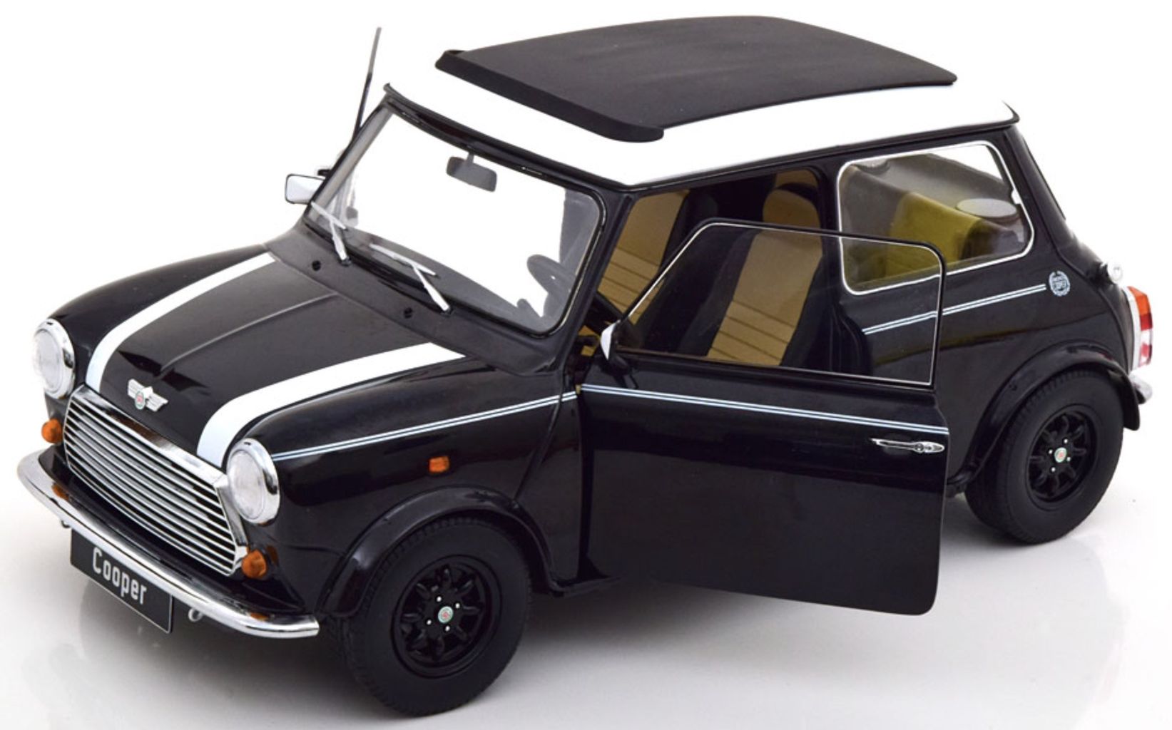 Mini Cooper Sunroof LHD 1992 black/white 1:12 KK Scale