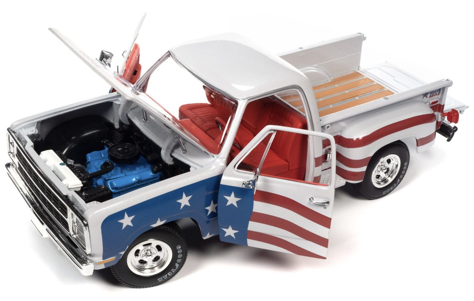 Dodge Pickup Step Side Patriotic 1980 red/white/blue 1:18 Auto World