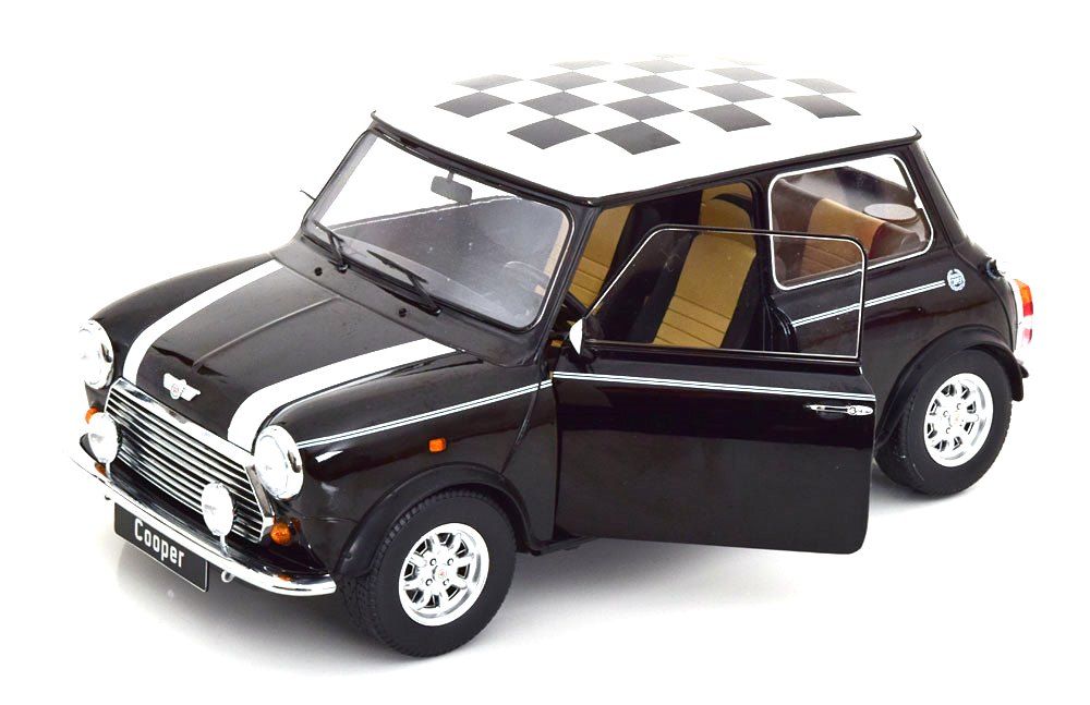 Mini Cooper LHD 1992 with Chequered Flag black/white 1:12 KK Scale