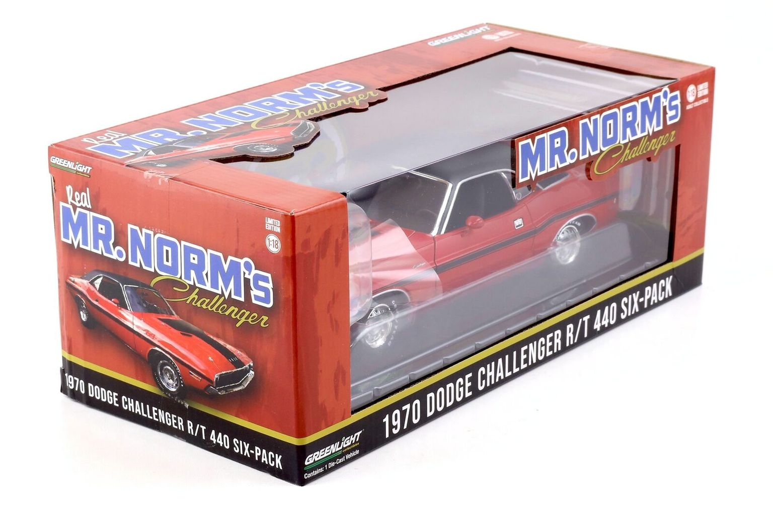 Dodge Challenger R/T 440 Six-Pack *Mr. Norm's Grand Spaulding Dodge* 1970 red/black interior 1:18 Greenlight