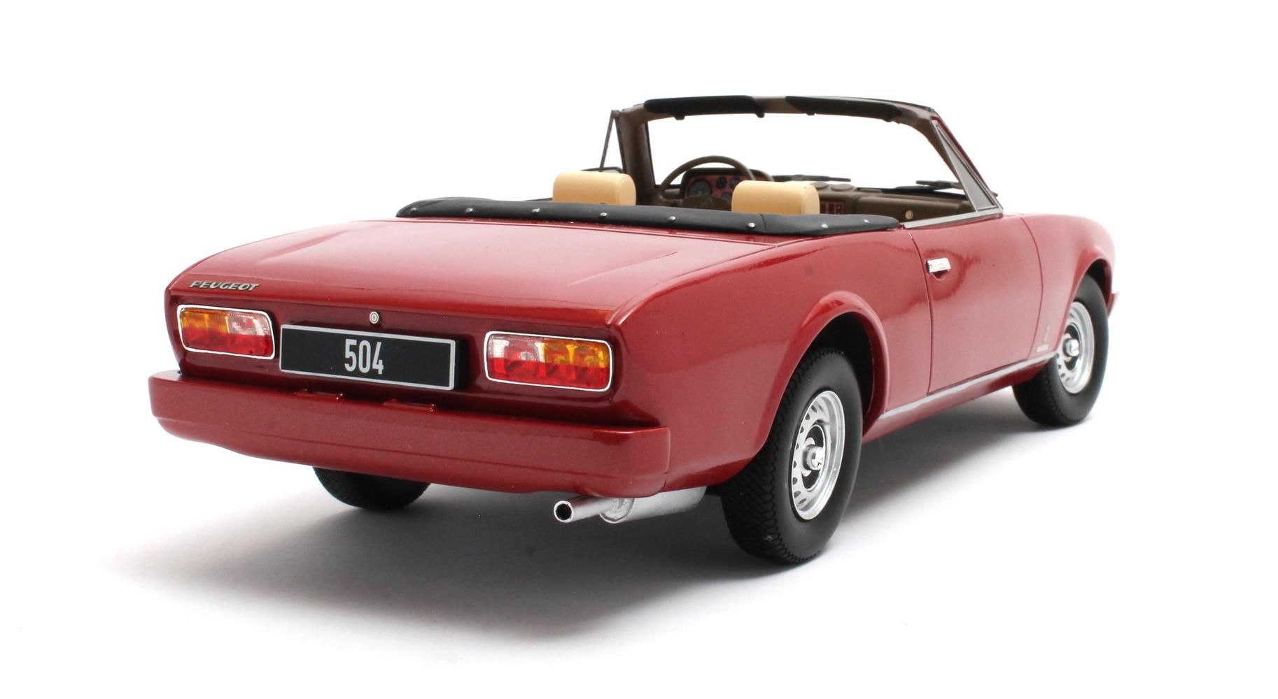 Peugeot 504 Cabriolet Open 1983 red metallic 1:18 Cult Scale Models