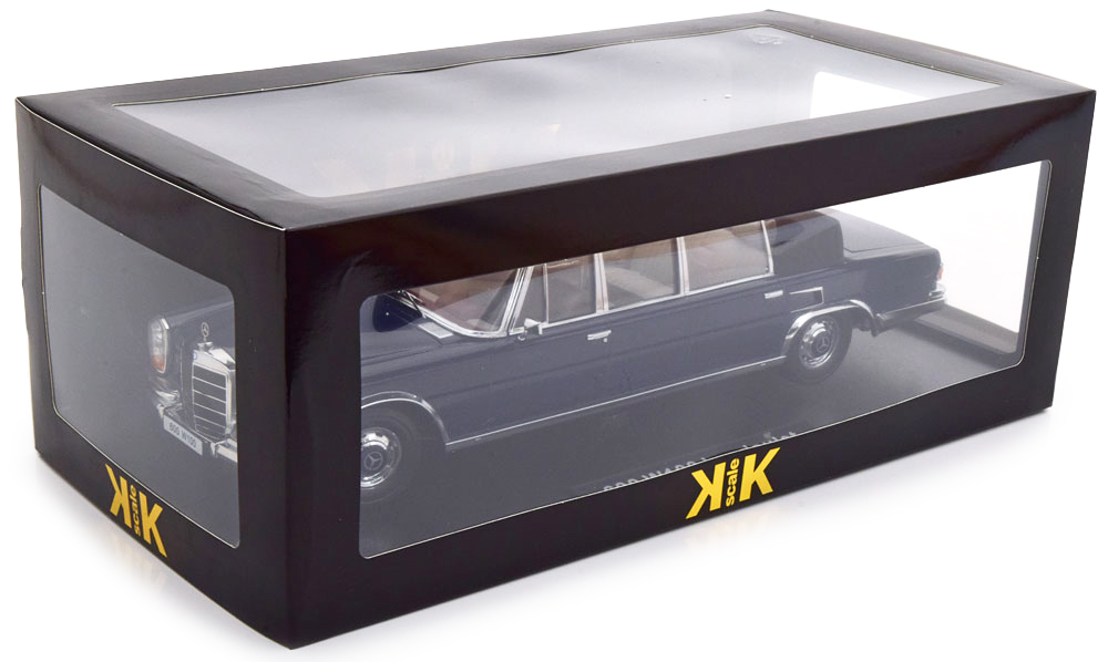 Mercedes-Benz S-Class 600 Pullman W100 Landaulet Semiconvertible 1964 dark blue 1:18 KK Scale