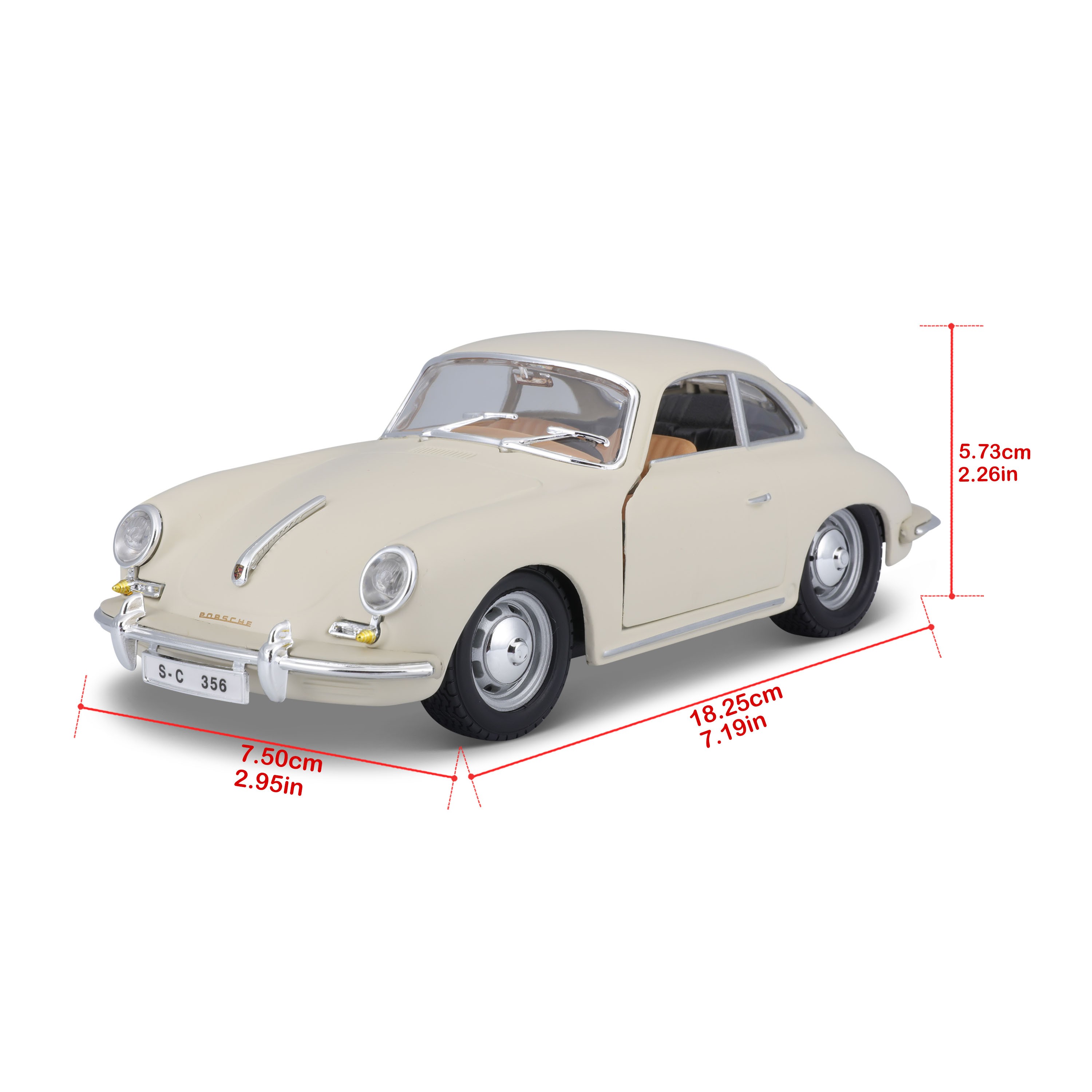 Porsche 356B Coupe 1961 white 1:24 Bburago
