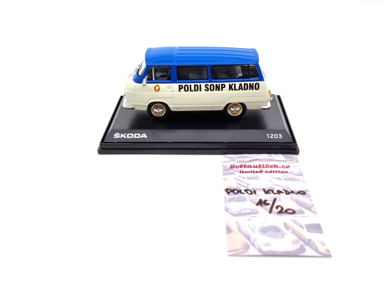 Škoda 1203 Poldi SONP Kladno limitovaná edice "Hokej 88" 1:43 Svět autíček