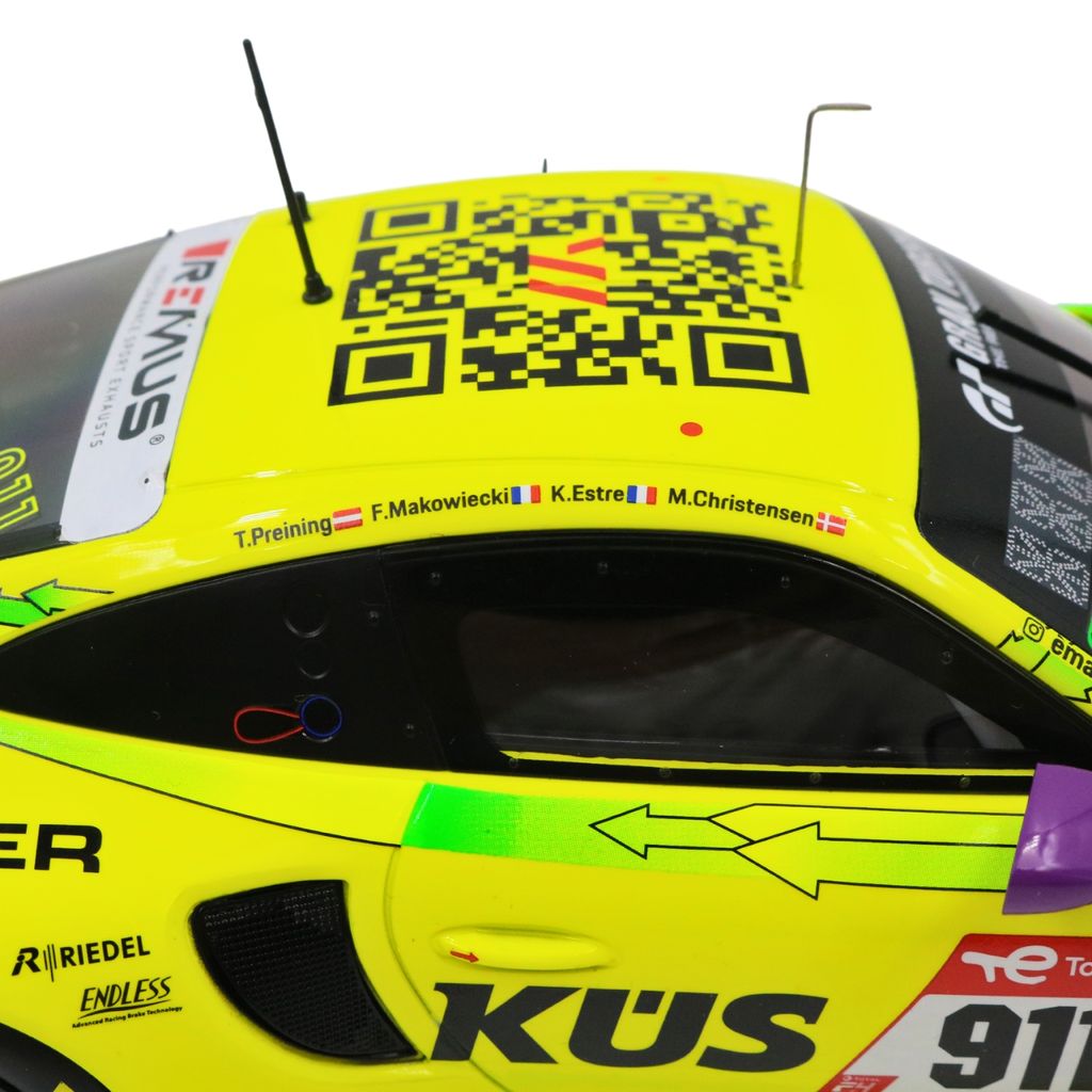 Porsche 911 992 GT3 R Team Manthey EMA #911 Preining/Estre/Makowiecki/Christensen 24H Nürburgring 2023 1:18 Ixo Models