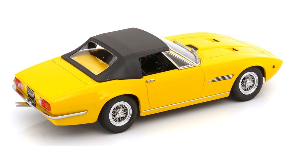 Maserati Ghibli Spyder 1970 yellow with Spoke Rims 1:18 KK Scale