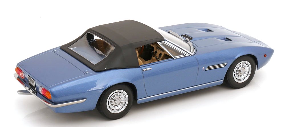 Maserati Ghibli Spyder 1970 light blue with Alloy Rims 1:18 KK Scale