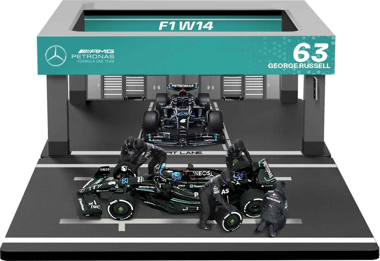 PitBox Set - Ferrari/Red Bull/Mercedes/McLaren 2024 1:43 Bburago