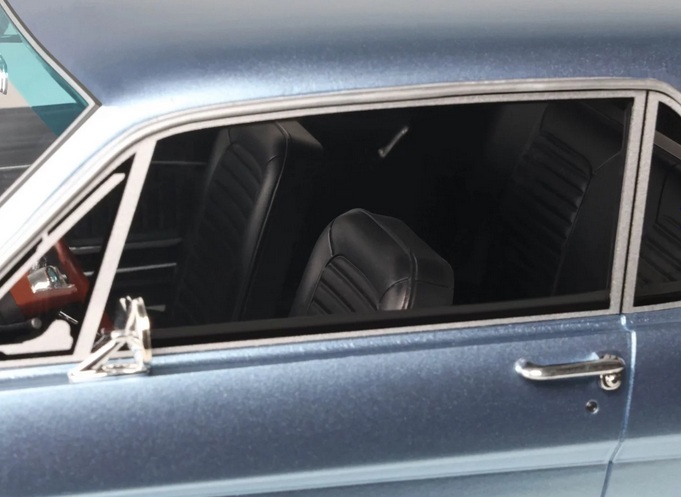 Ford Mustang V8 Hardtop 1965 - Bleu Silver - Pony - Ottomobile G089 - 1/12