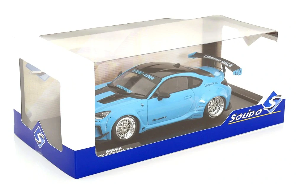 Toyota GR86 LBWK Body KIT blue 1:18 Solido