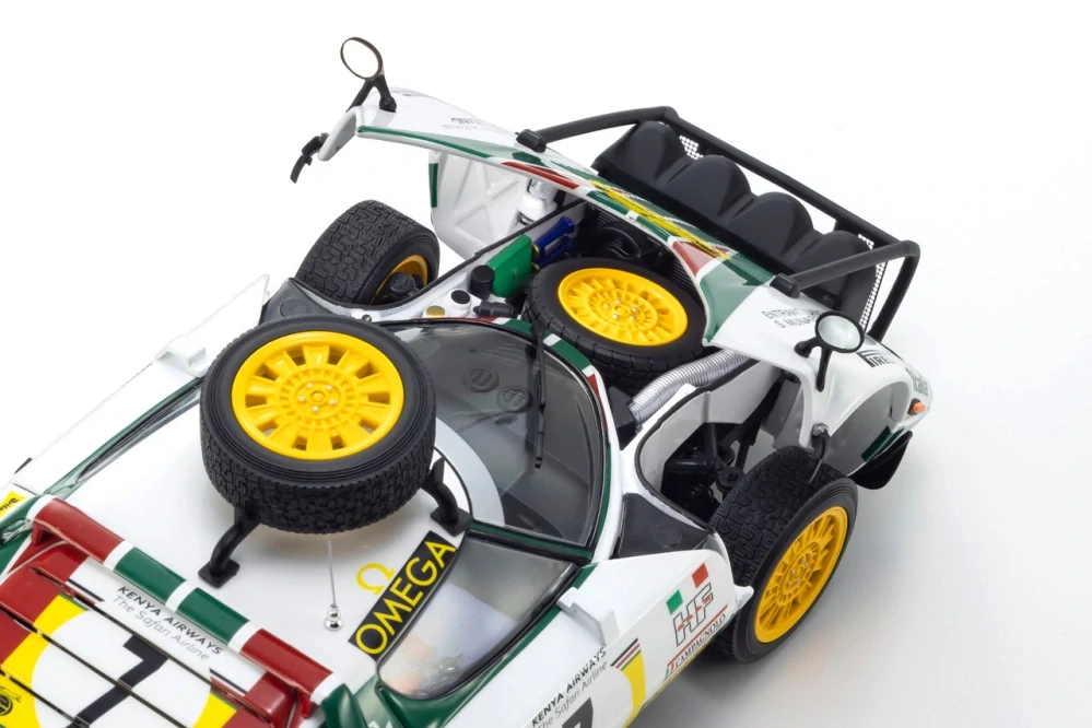 Lancia Stratos HF Alitalia #7 Munari/Sodano 3rd Rally Safari 1977 night version 1:18 Kyosho