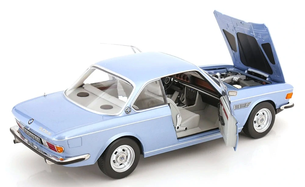 BMW 3.0 CSi E9 Coupe 1971 light blue metallic 1:12 KK Scale