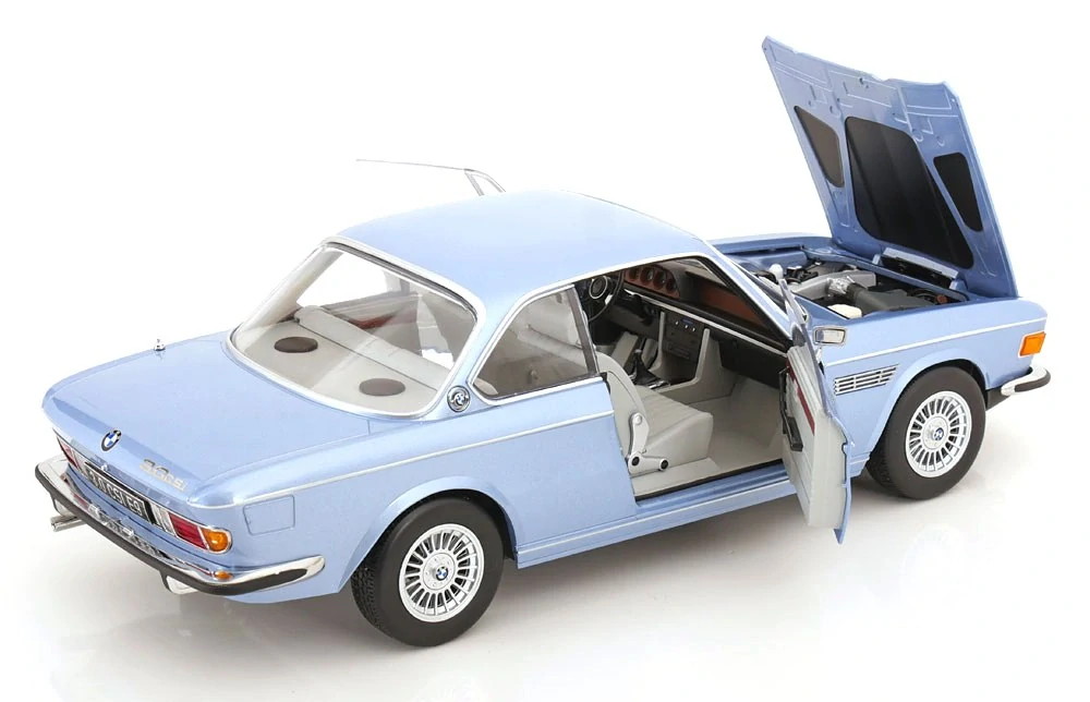 BMW 3.0 CSi E9 Coupe 1971 - Alpina Rims - light blue metallic 1:12 KK Scale