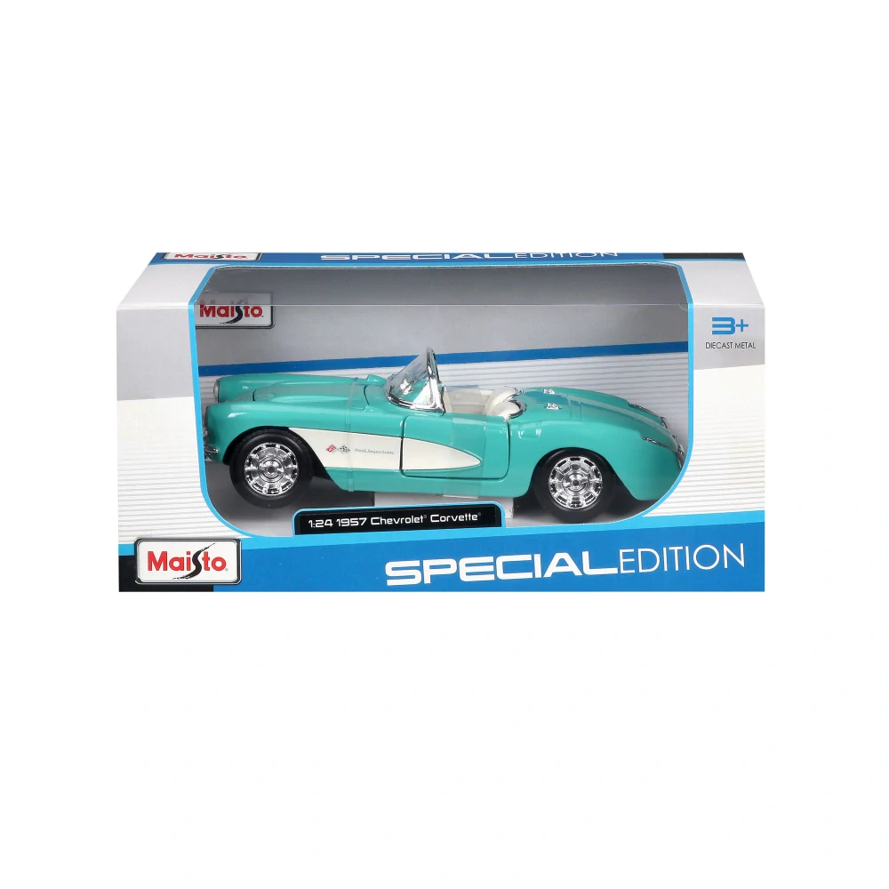 Chevrolet Corvette Spider 1957 blue 1:24 Maisto