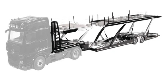 Mercedes-Benz Actros L black + Lohr Autotransporter 1:18 NZG