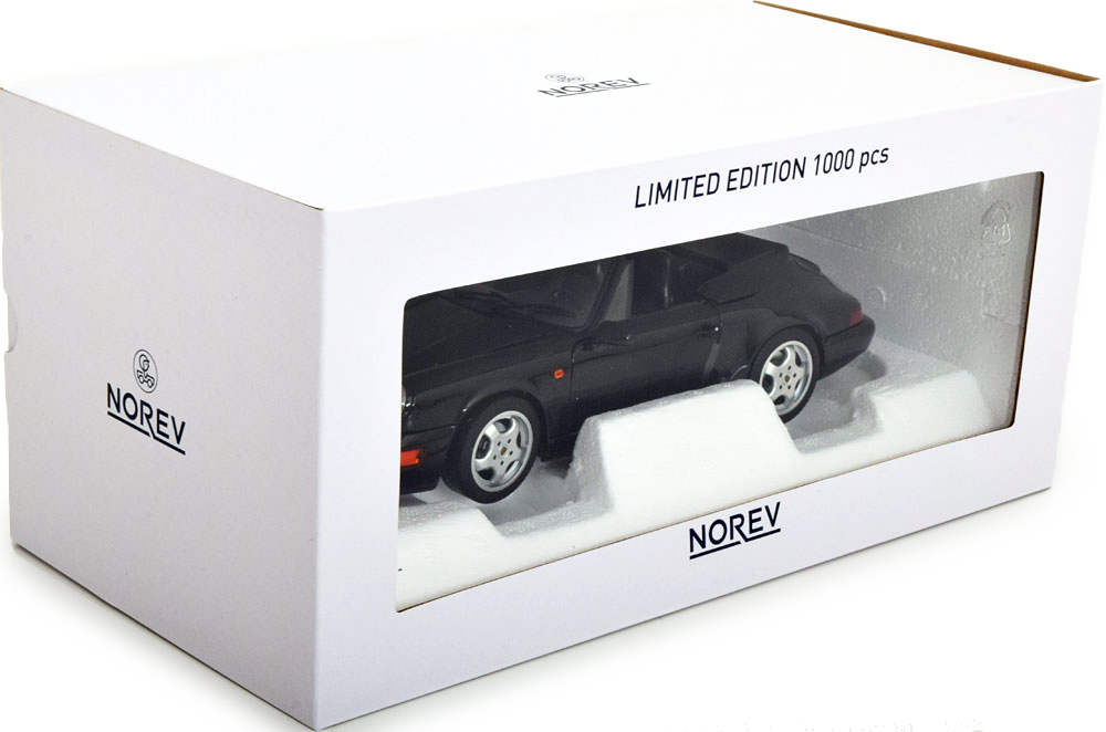 Porsche 911 964 Carrera 4 Cabrio 1990 black metallic 1:18 Norev