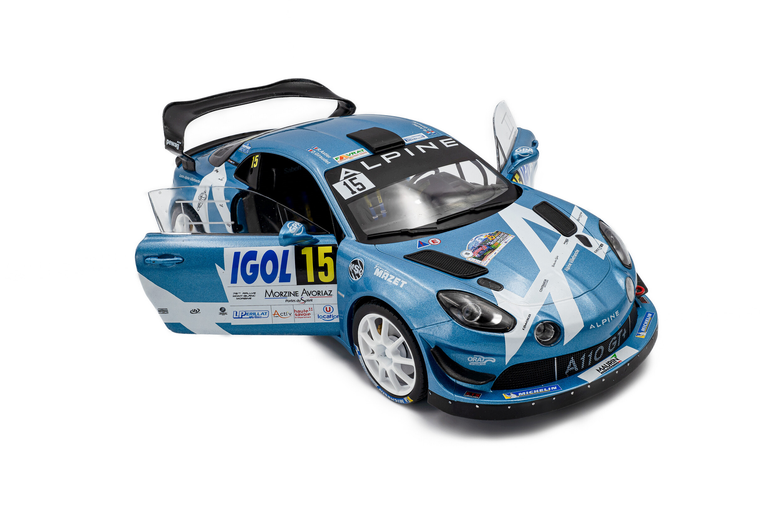 Alpine A110 RGT #15 Astier/Giraudet Rally Mont Blanc 2024 1:18 Solido