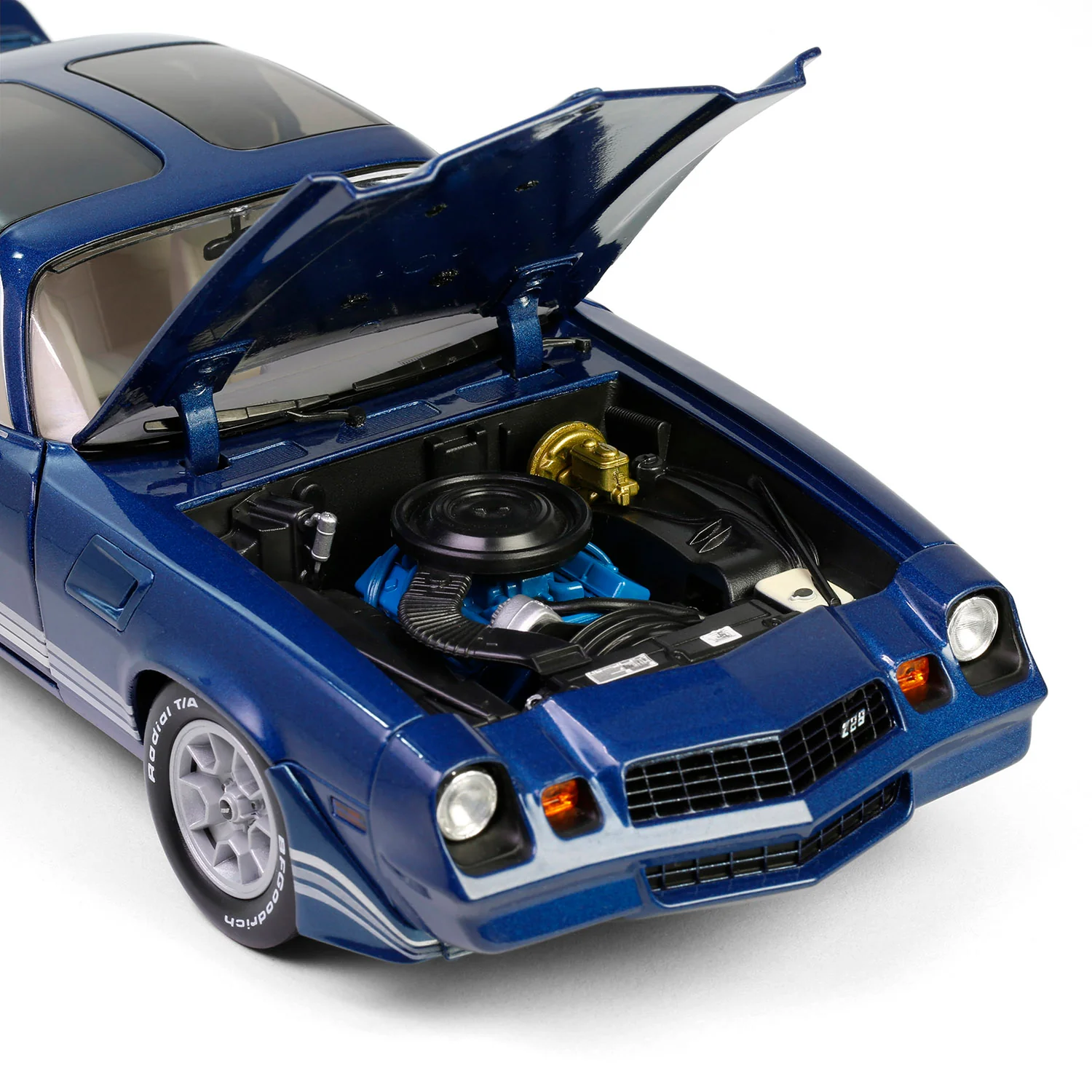 Chevrolet Camaro Z/28 with T-Tops dark blue/charcoal stripes 1:18 GreenLight