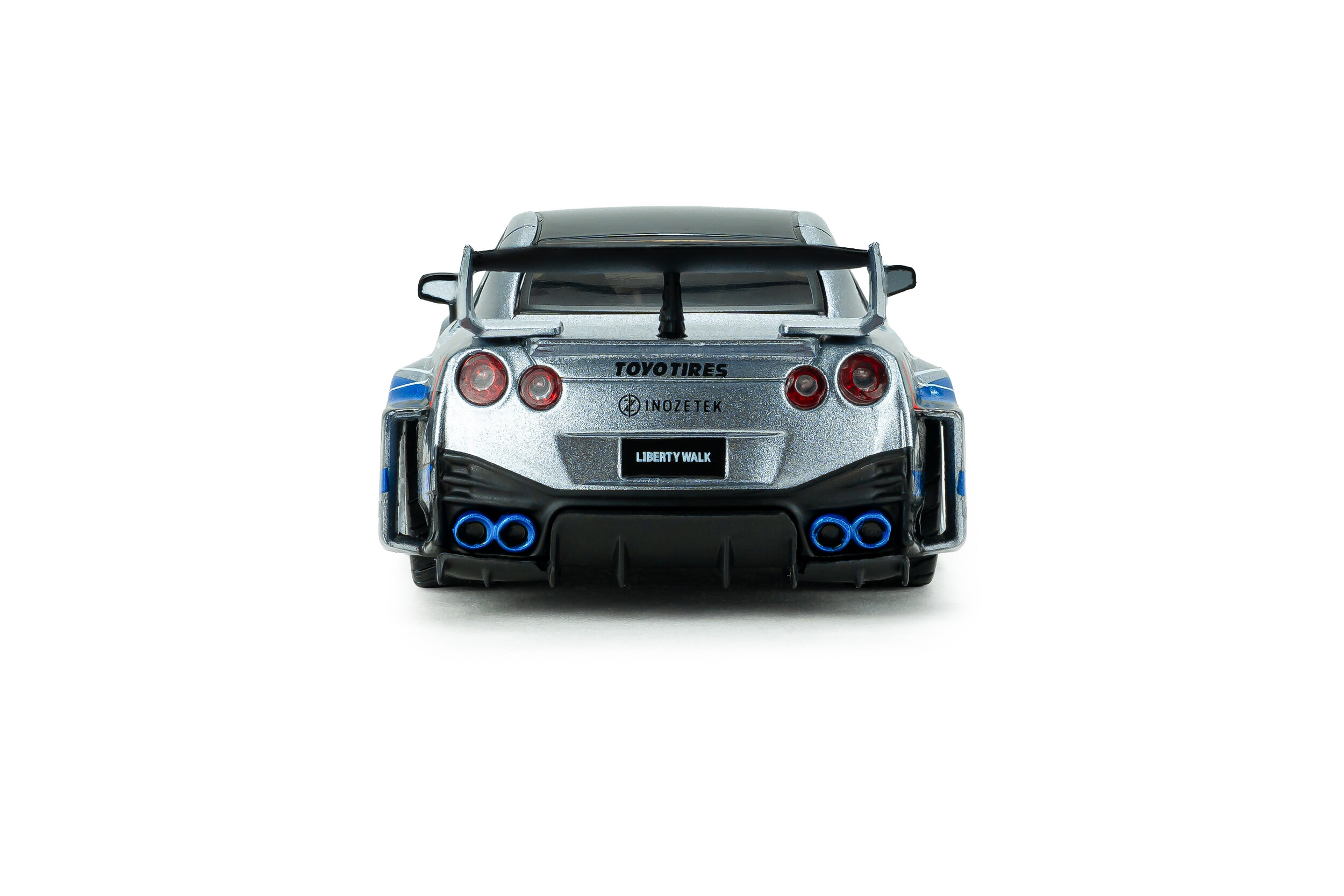Nissan GT-R R35 Liberty Walk Silhouette 2020 silver/blue stripes 1:43 Solido