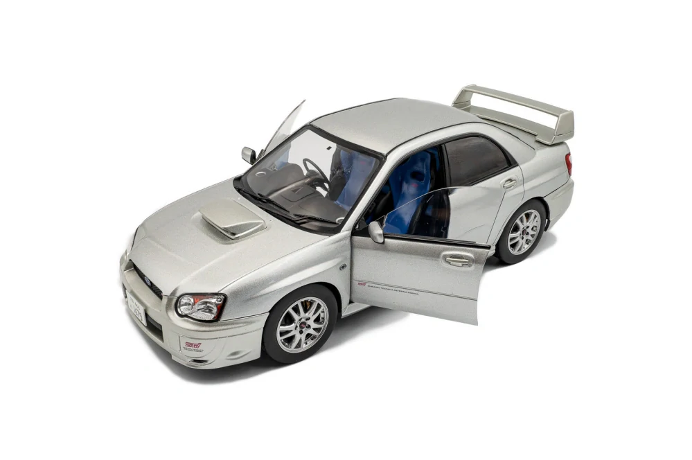 Subaru Impreza WRX STI 2003 premium silver effect 1:18 Solido