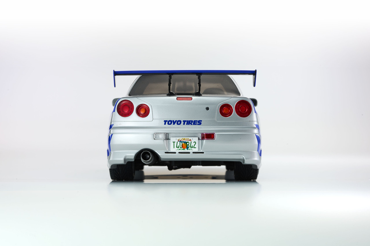 Brian's Nissan Skyline GT-R R34 RHD 2001 *Fast & Furious* silver/blue 1:12 Kyosho