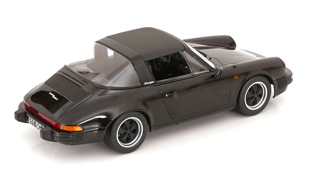 Porsche 911 SC Targa 1983 with Extra Hard Top black 1:18 KK Scale