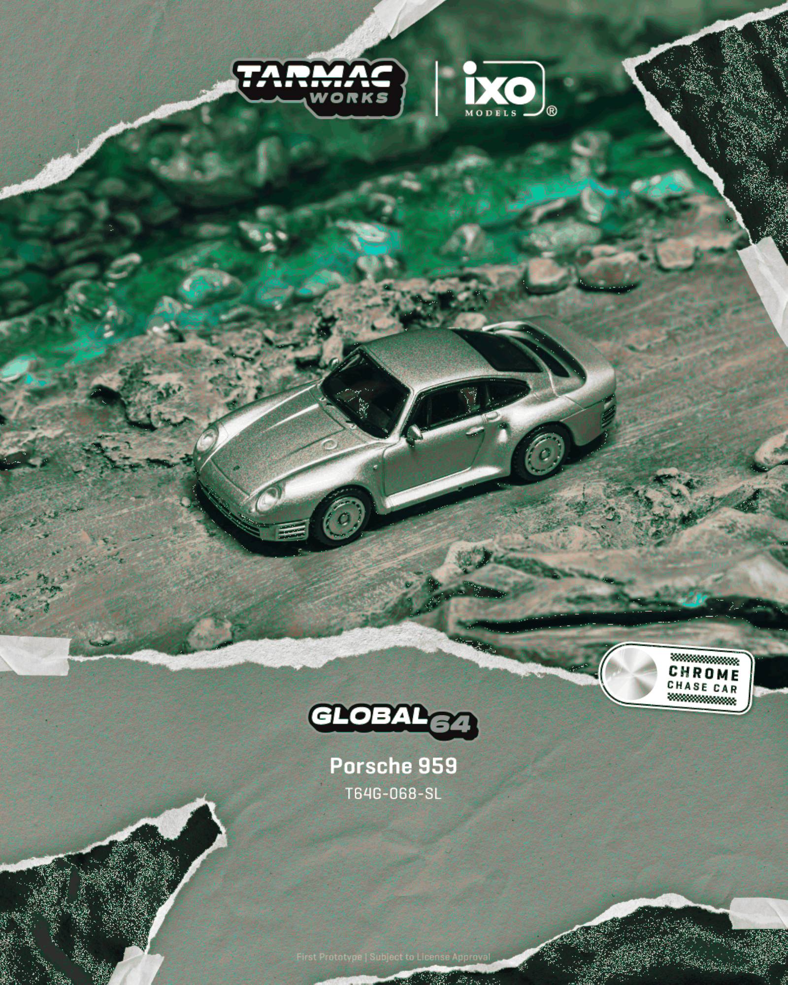 Porsche 959 1989 silver 1:64 Tarmac