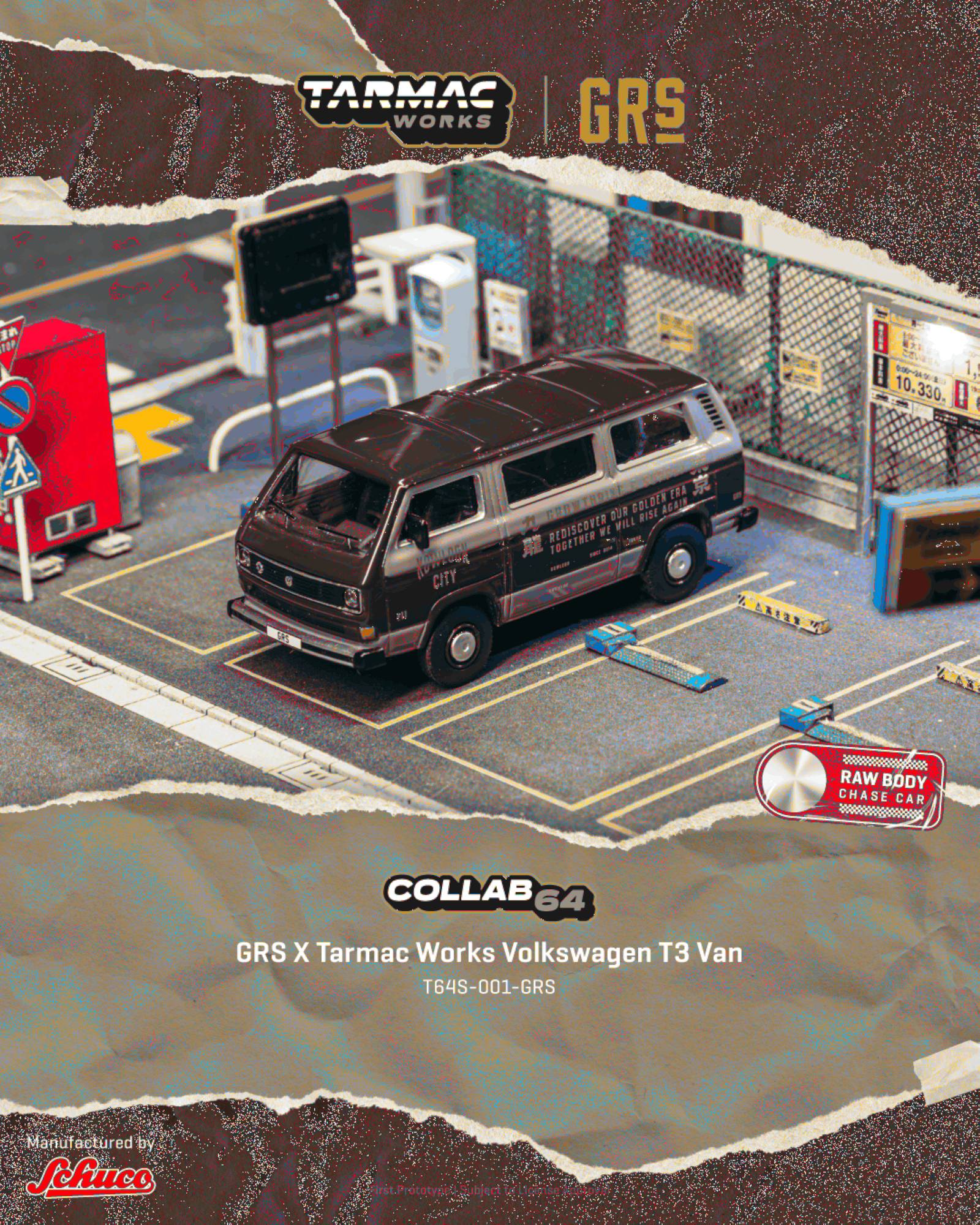 Volkswagen T3 Transporter GRS x Tarmac Works black/grey 1:64 Tarmac