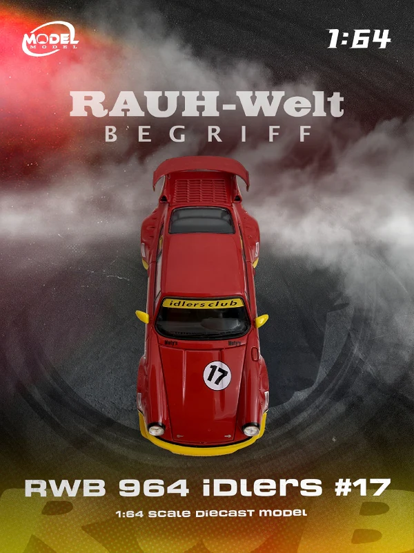 Porsche RWB 964 #17 Idlers Club red/yellow 1:64 ModelModel