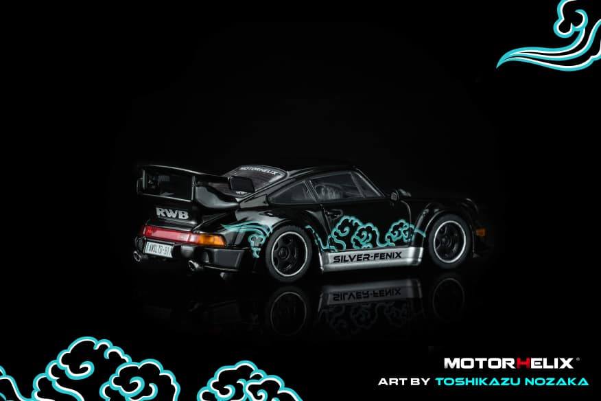 Porsche 911 996 RWB Coupe 2001 *Silver Fenix* black/silver 1:64 Motorhelix