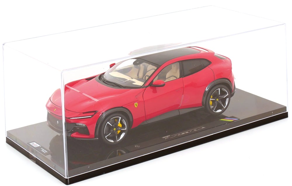 Ferrari Purosangue 2022 rosso magma with Showcase 1:18 Polistil