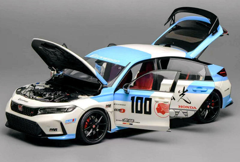 Honda Civic Type-R FL5 #100 Racing 2020 white/blue 1:18 Motorhelix
