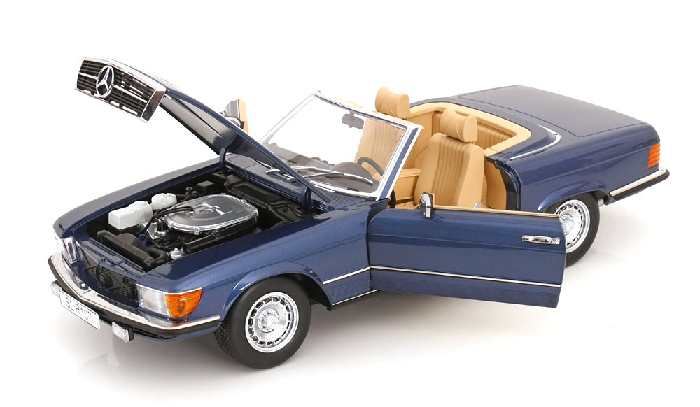 Mercedes-Benz 450SL R107 Europe 1985 blue metallic 1:12 KK Scale