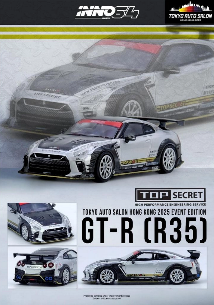 Nissan GT-R R35 Top Secret Tokyo Auto Salon Hong 2025 grey 1:64 Inno Models