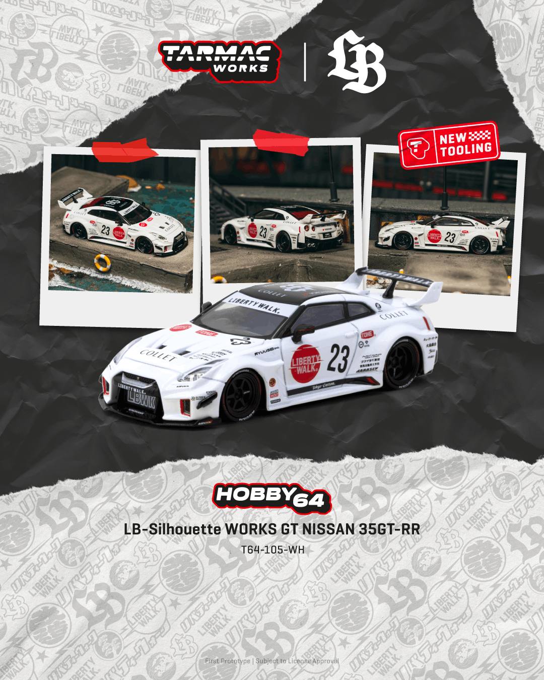 Nissan GT-R (R35) #23 LB-Silhouette WORKS 2026 white 1:64 Tarmac