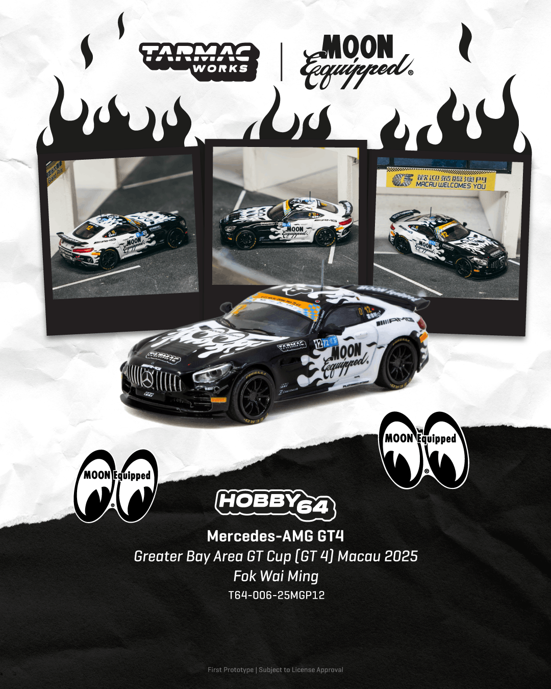 Mercedes-Benz AMG GT GT4 #12 Fok Wai Ming GreaterBay Area GT Cup Macau 2025 1:64 Tarmac