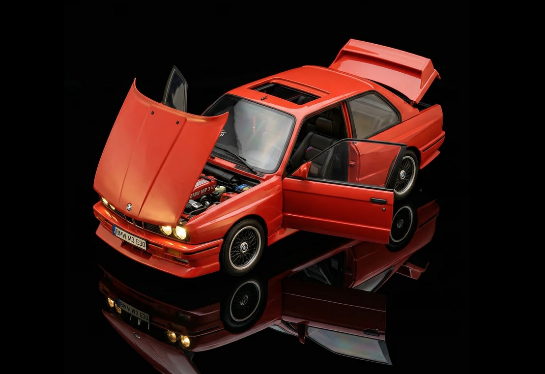 BMW 3-Series M3 E30 1987 red 1:8 Ixo Models 