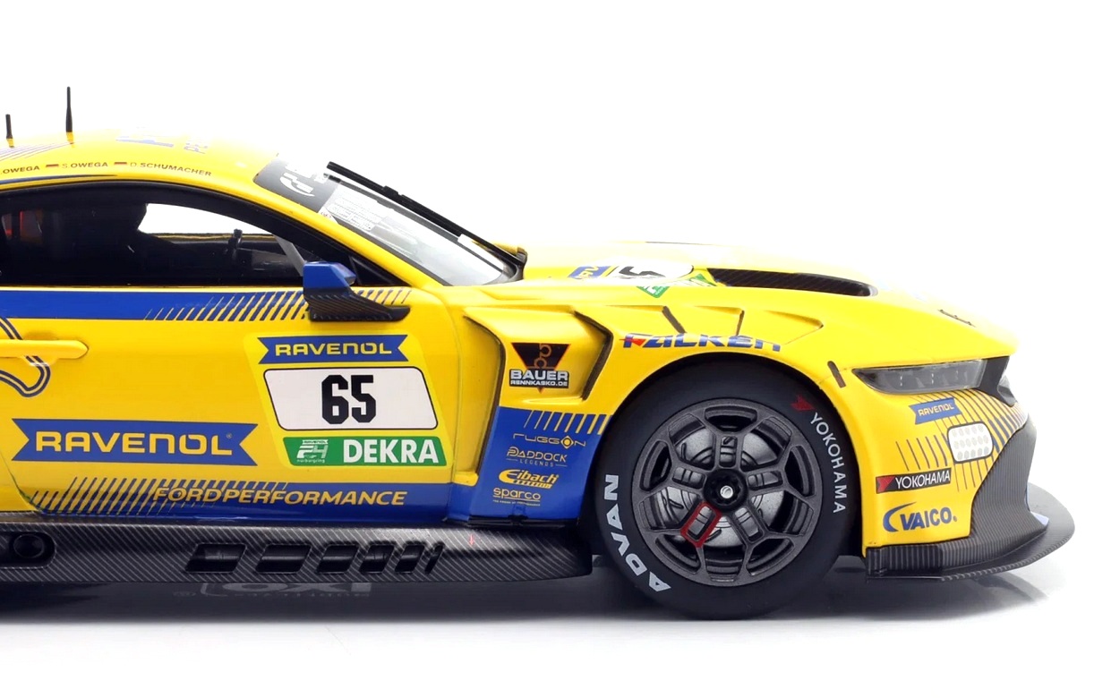Ford Mustang GT3 HRT Ford Performance #65 Fetzer/Schumacher/S.Owega/J.Owega 4th 24H Nürburgring 2025 1:18 Ixo Models