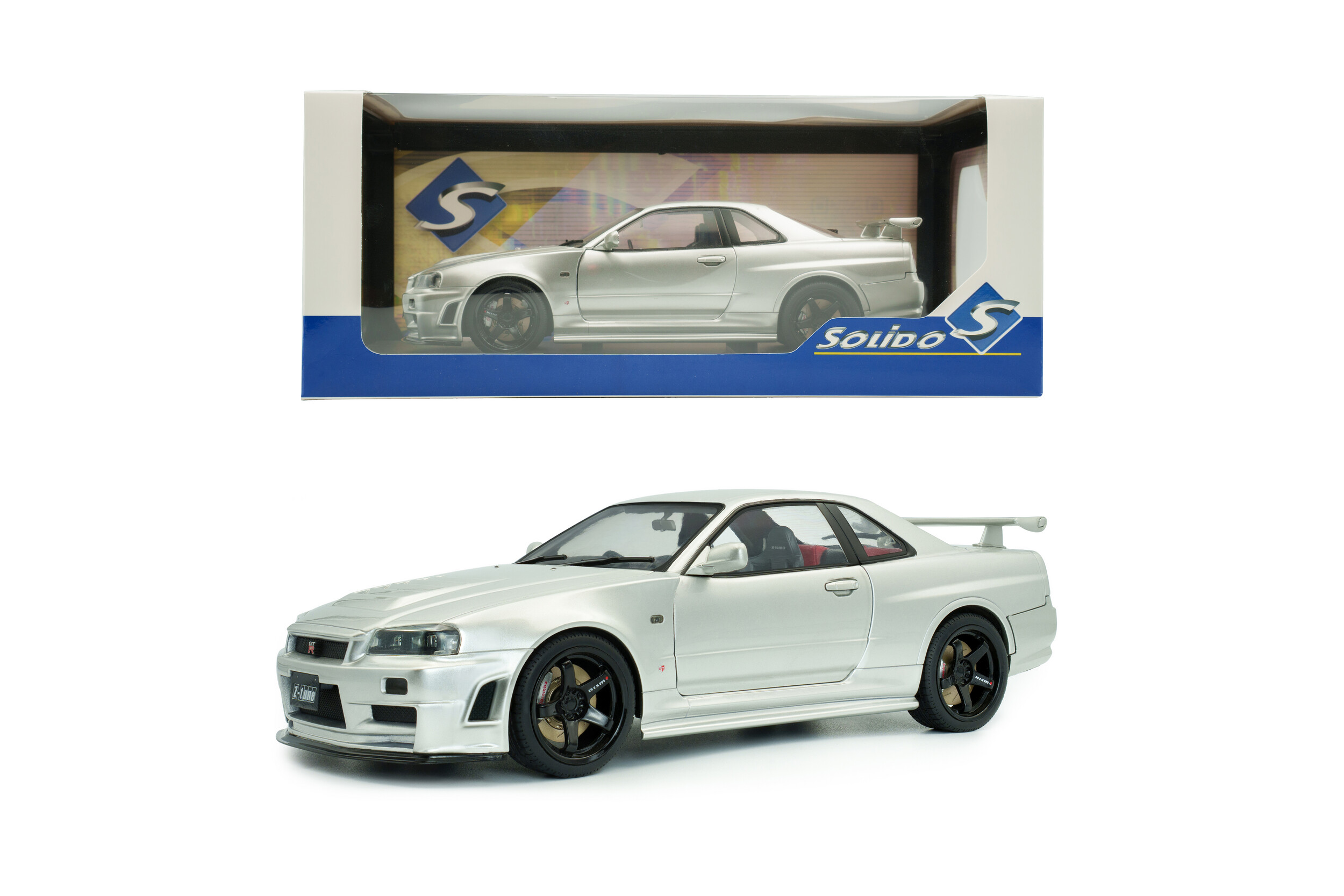 Nissan Skyline R34 GT-R Z Tune 1999 silver 1:18 Solido