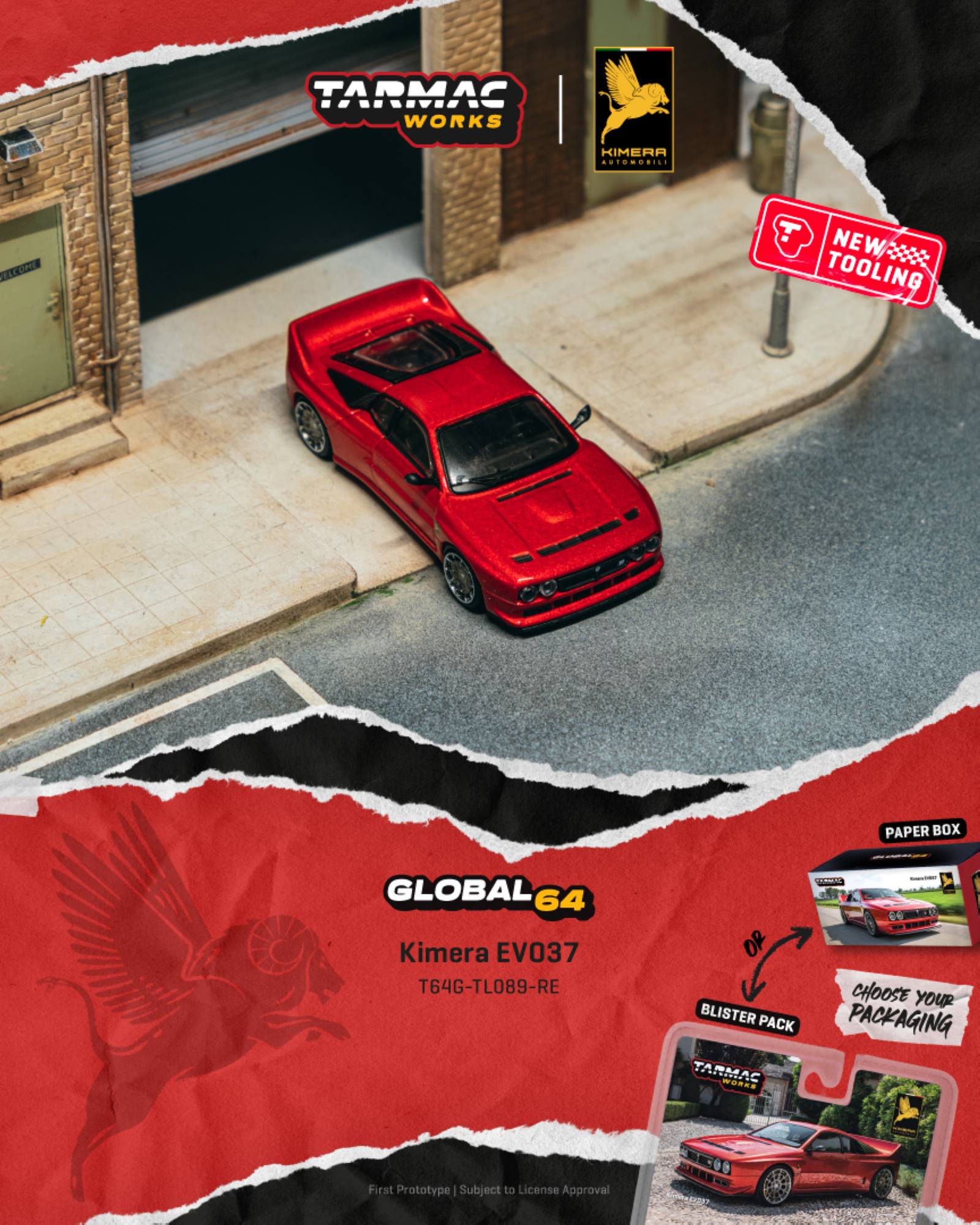 Lancia Kimera EVO37 2021 red 1:64 Tarmac