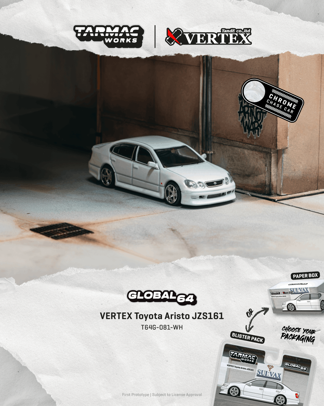 Toyota VERTEX Aristo JZS161 V300 1999 white 1:64 Tarmac