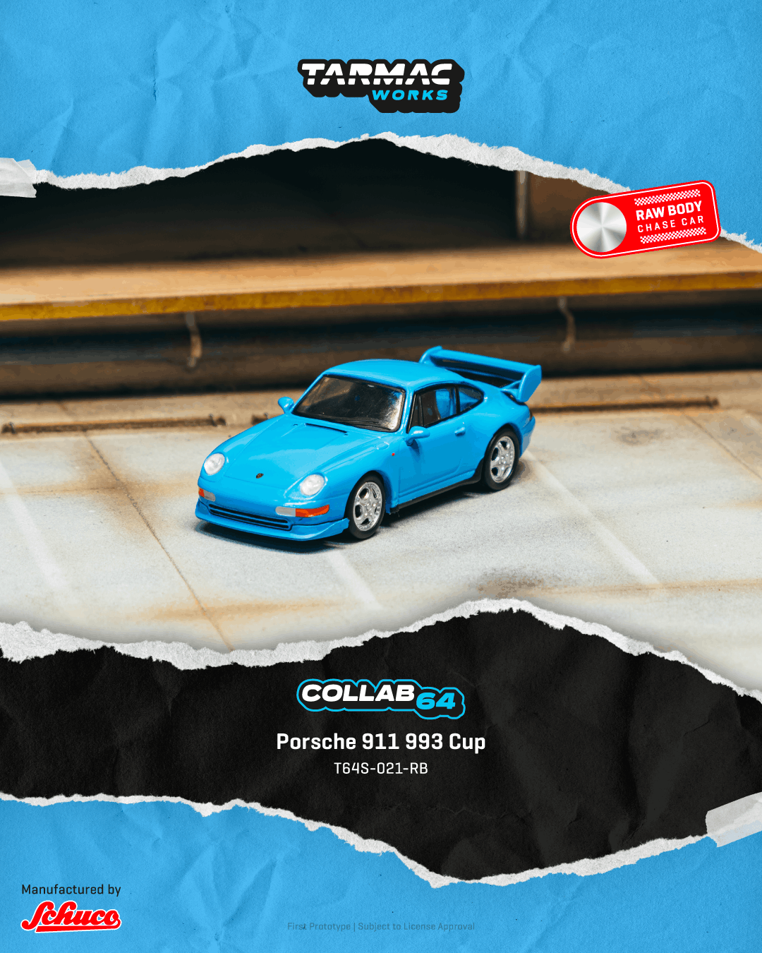 Porsche 991 (993) Carrera RS Club Sport Riviera 1996 blue 1:64 Tarmac