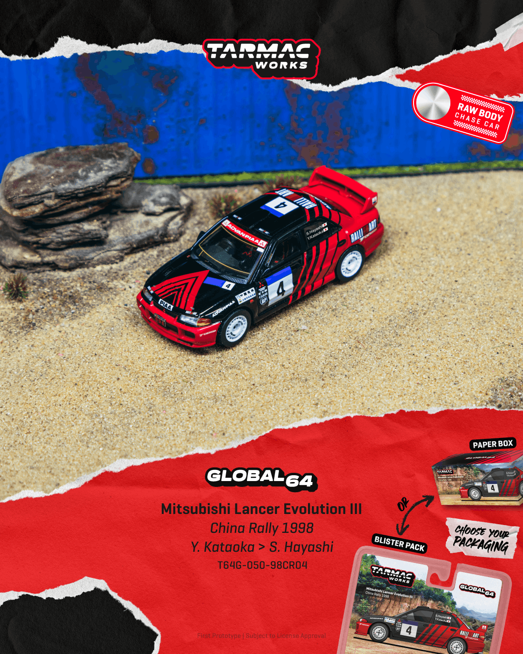 Mitsubishi Lancer EVO III WRC #4 Y.Kataoka/S.Hayashi China Rally 1998 1:64 Tarmac