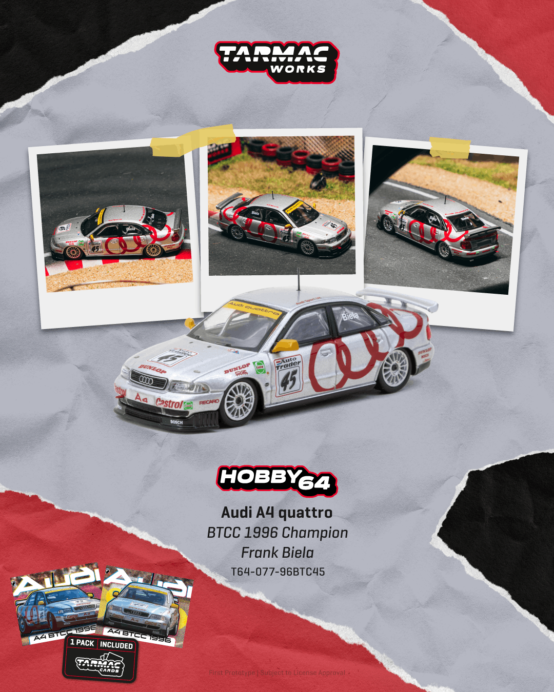 Audi A4 Quattro #45 Frank Biela Champion BTCC 1996 1:64 Tarmac