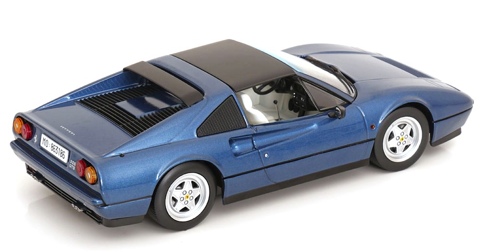 Ferrari 328 GTS Spider with Removable Hard Top 1985 blue metallic 1:18 KK Scale